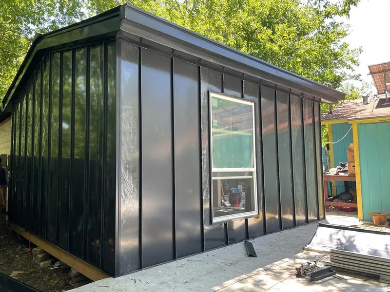 Black standing seam metal wall panels for Metal Roof Installation in Eastampton